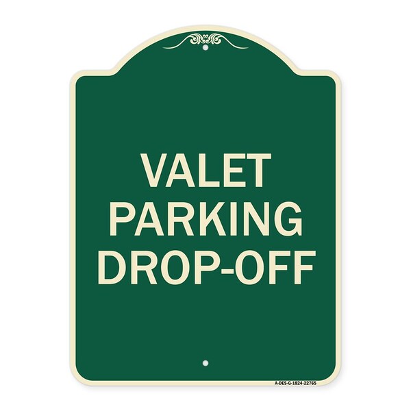 Valet Parking Drop-Off Heavy-Gauge Aluminum Architectural Sign, 24" x 18", G-1824-22765